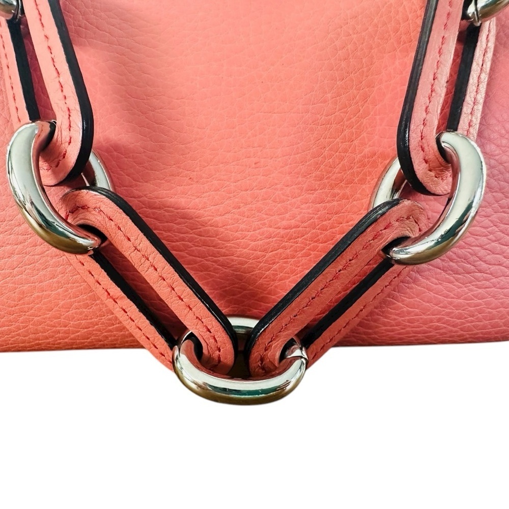 Marc Jacobs Classic Coral Pebbled Leather Kiss-Lock Frame Bag with Chain Strap - Picture 6 of 11